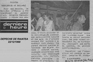 A. Garennes - Dpche de Raiatea - Dec 1968